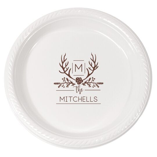 Family Antlers Plastic Plates